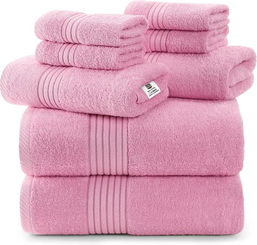 Vista 9 de Set de toallas Premium 700 GSM, 8 piezas; 2 toallas de baño, 2 toallas de mano y 4 paños, algodón, lavable a máquina, calidad de hotel, supersuave