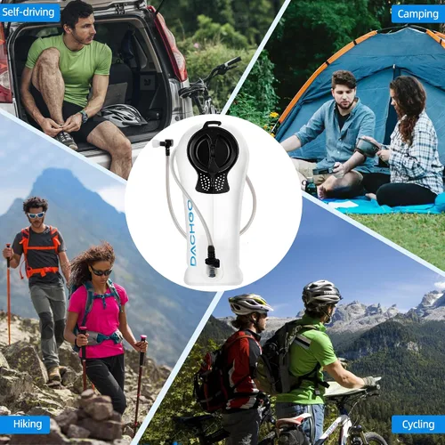 Vista 7 de Vejiga de hidratación, bolsa de agua de 1.5L 2L 3L para mochila de senderismo, depósito de agua de hidratación sin BPA y sin sabor, camping