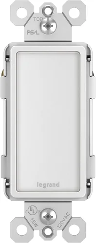Vista 2 de Pass & Seymour NTLFULLWCC6 - Niveles de luz LED de noche ajustables, color blanco y Legrand Radiante sin tornillos placas de pared para tomas