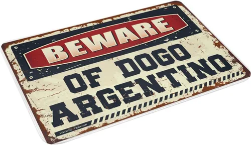 Vista 2 de Felpudos para entrada interior del hogar, felpudo de invierno con diseño argentino Beware of Dogo, decoración única del hogar