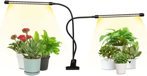 Vista 15 de iPower 21 Luz LED de Crecimiento con Espectro Completo para Plantas de Interior, Cuello de Cisne Ajustable, 3 Modos de Luz y 10 Niveles Regulables