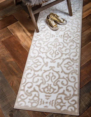Vista 13 de Unique Loom Rushmore Collection - Alfombra Johnson (redonda, 6 pies 1 pulgada, blanco nieve/beige)