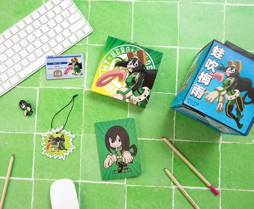 Vista 3 de JUST FUNKY My Hero Academia Looksee Mystery Blind Box, Tsuyu Asui Incluye 5 coleccionables temáticos