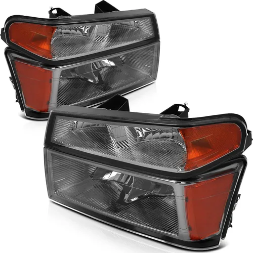 Vista 37 de Conjunto de faros delanteros para Chevy Avalanche 1500 2003-2006 para Avalanche 2500 03-06 para 1500 Classic 2007 carcasa negra reflector ámbar