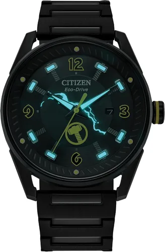 Vista 4 de Citizen Reloj Marvel Thor Eco-Drive para hombre Negro