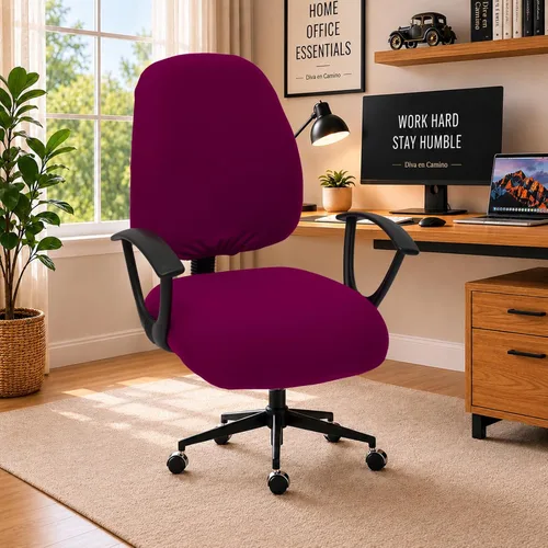 Vista 63 de Fundas elásticas resistentes al agua para sillas de computadora - Protectores lavables para respaldo giratorio y asiento para mascotas - Negro