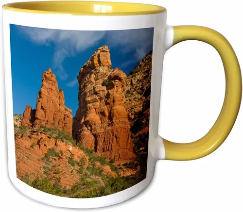 Vista 7 de 3dRose Danita Delimont – Rock Formations – Thunder, cafetera Rock, Sedona, Arizona, USA de montaña – Tazas, Negro/Blanco