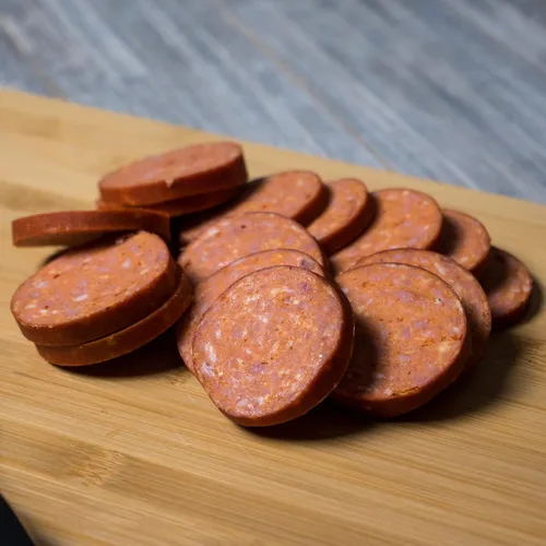 Vista 6 de Pepper Joe’s Salchichón Carolina Reaper de verano – Salchichón ahumado lentamente y picante de verano con el pimiento más picante del mundo y carne
