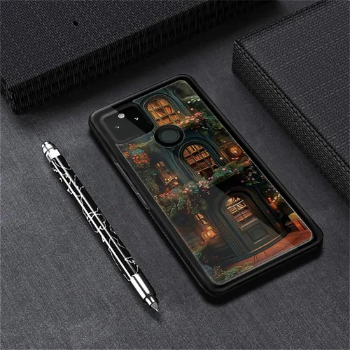 Vista 331 de Compatible con Google Pixel 4A 5G Mobile Case Creative Acrylic Panel trasero Silicona Protección Grip especialmente diseñado para Google Pixel 4A 5G