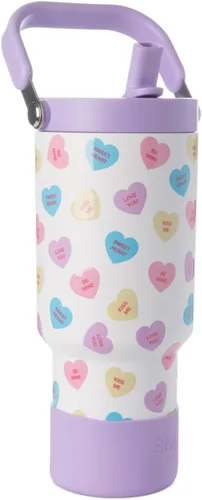 Vista 24 de Simple Modern Trek Pivot Vaso con pajita abatible de 30 oz con asa Botella de agua y protector Tapas intercambiables de pajita y para beber