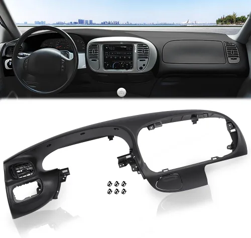 Vista 9 de CHEDA Bisel de tablero negro compatible con Ford F150 1997-2003/compatible con Ford Expedition 1997-2003