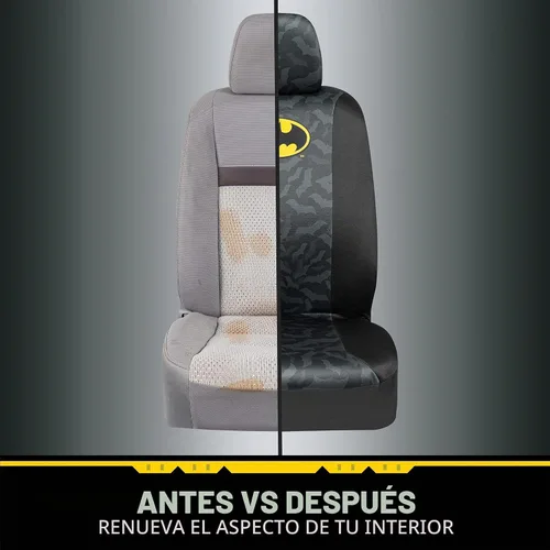 Vista 7 de BDK Warner Bros DC Comics Batman - Fundas de asiento delantero y almohadillas para cinturón de seguridad, ajuste universal para camiones, SUV