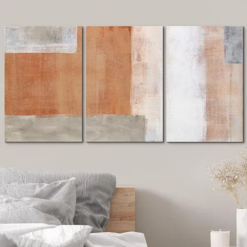 Vista 293 de wall26 Lienzo enmarcado para pared, juego de arte de acuarela pastel, paisaje rural, ilustraciones con formas abstractas, arte moderno, decorativo