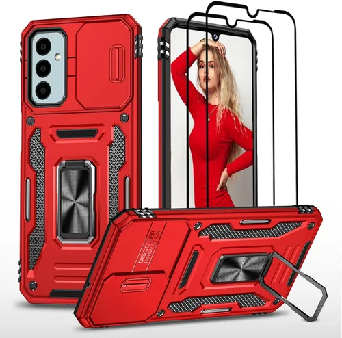 Vista 30 de Jeylly Funda compatible con Samsung Galaxy A12, Samsung Galaxy A12 con protector de pantalla de vidrio templado, protección contra caídas de grado
