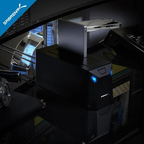 Vista 2 de SABRENT Estación de acoplamiento de disco duro externo USB 3.0 a SATA para disco duro de 2,5" o 3,5" ' SSD [compatible con UASP] (EC-UBLB)