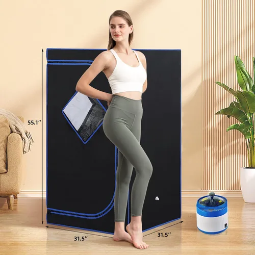 Vista 2 de ZONEMEL Kit completo portátil de sauna de vapor, spa personal de cuerpo completo para el hogar para desintoxicación, relajación, vaporizador de 4