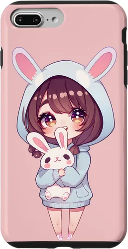 Vista 12 de Anime Girl With Bunny Kawaii Easter Japanese Otaku Girl Case for iPhone 16
