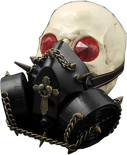 Vista 5 de vogueteen Steampunk Spike Punk Goth - Máscara de gas para hombre y mujer, disfraz de cosplay