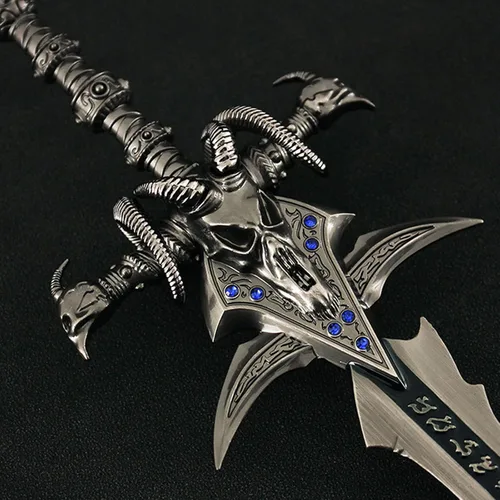 Vista 4 de FAYAIALO Mini espada de escarcha Exhibición de modelo Arthas Cosplay de espuma de metal Exhibición coleccionable