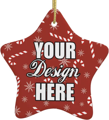 Vista 24 de Adornos de Navidad personalizados, colgante de cerámica personalizado con foto, texto/imagen, adorno colgante personalizado para parejas, niños