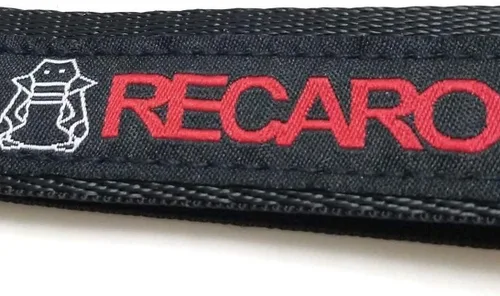 Vista 2 de JDM RECARO Llavero mosquetón negro con gancho negro