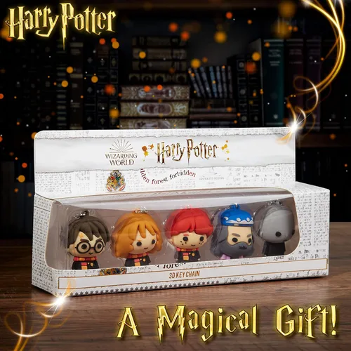 Vista 5 de Harry Potter Llaveros para niños, mini figuras, 5 o 7 llaveros de personajes Harry Ron Hermione para niños, coleccionables, regalos para niños