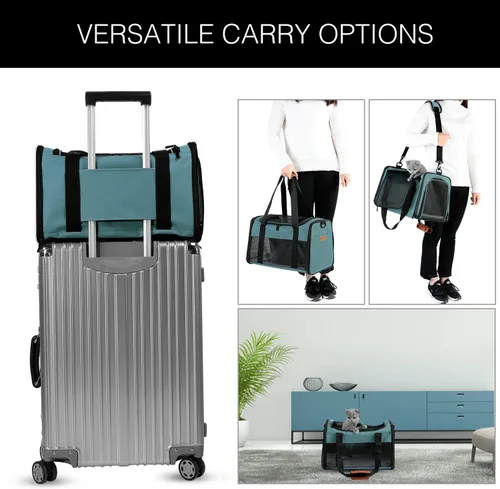 Vista 6 de Transportín para Gatos - Transportín Portátil Plegable para Perros y Mascotas, Bolsa para Mascotas de Lados Suaves hasta 15 Libras, Transportín