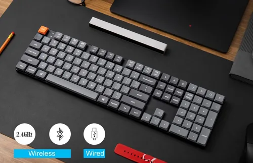 Vista 2 de Keychron Teclado mecánico inalámbrico ultra delgado K5 Max, QMK/VIA programable de 3 modos Bluetooth/2.4 GHz/cableado con retroiluminación RGB