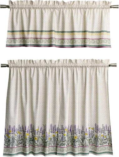 Vista 22 de Maison d' Hermine Juego de cortinas de cocina para ventanas, juego de cortinas de cocina 100% algodón, cenefas para el hogar [2 niveles