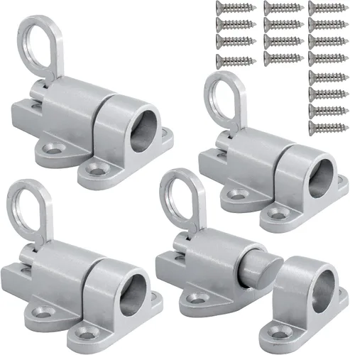 Vista 9 de Pestillos de cierre automático de aleación de aluminio, cerradura automática negra de puerta de resorte, cerradura de puerta de ventana