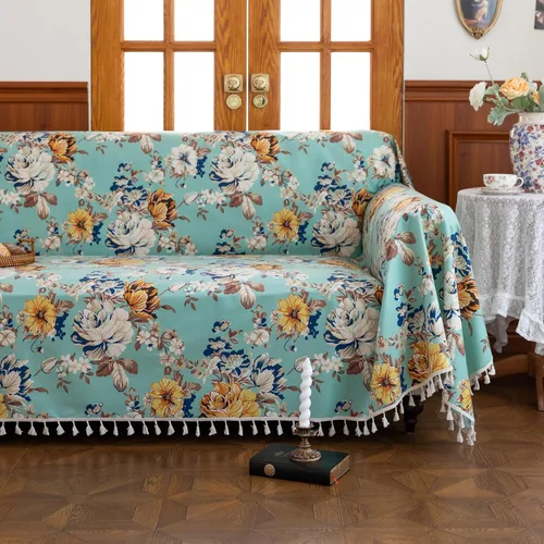 Vista 17 de Funda bohemia para sofá seccional, lavable, con diseño de borlas para sofá seccional, 1 cojín, sala de estar (A5, 71 x 51 pulgadas)