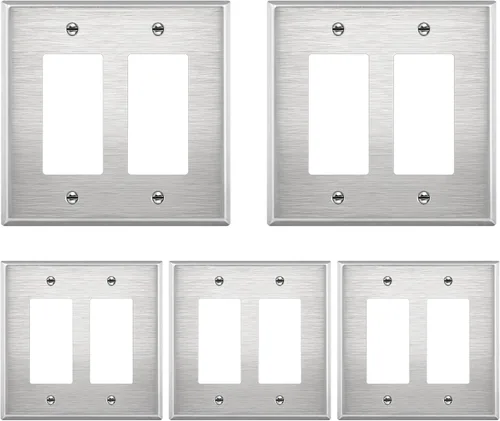 Vista 44 de LIDER Placa decorativa de pared de metal para interruptor o receptáculo, cubierta de salida de acero inoxidable, resistente a la corrosión