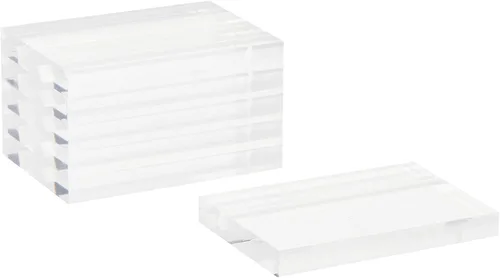 Vista 5 de Soportes transparentes para números de mesa para bodas, letreros acrílicos para tarjetas de lugar (paquete de 6)
