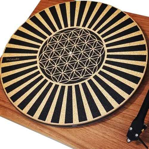 Vista 13 de Alfombrilla de corcho prémium para tocadiscos de corcho [0.157 in de grosor] para un mejor soporte de sonido en el tocadiscos de vinilo LP - Tapete