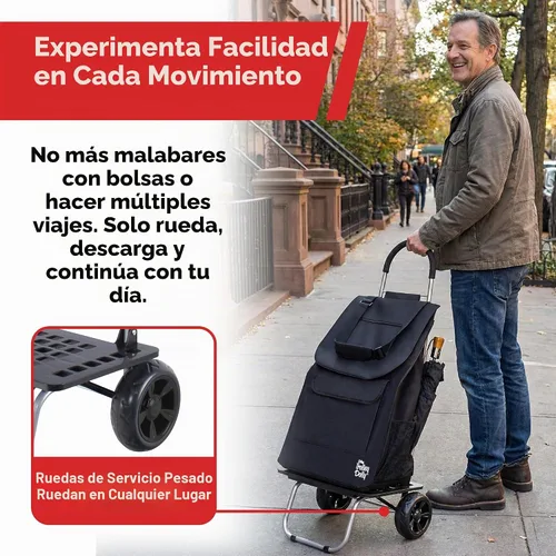 Vista 6 de dbest products - Carrito plegable de compras Trolley Dolly, Negro