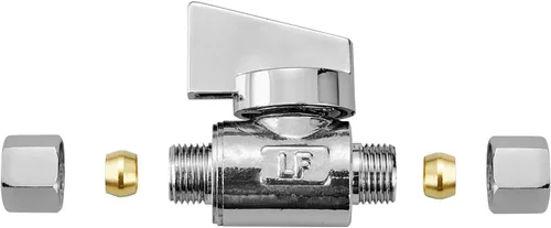 Vista 9 de Paquete de 2 válvulas de ángulo de compresión de 1/4 pulgadas de latón de alta calidad x 1/4 pulgadas de ángulo recto de agua de cuarto de vuelta