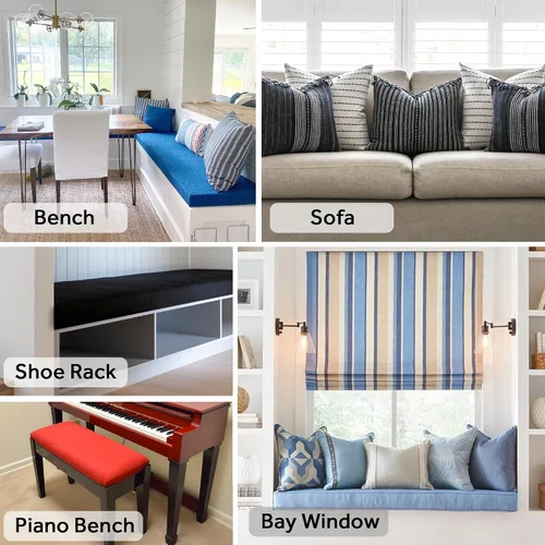 Vista 5 de Muestra de tela personalizada, material impermeable y a prueba de sol para muebles de tapicería para exteriores e interiores, cojín para banco