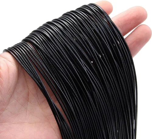 Vista 4 de 60 piezas de cordón encerado para la fabricación de joyas, cuerda de collar con cierre para pulseras y colgantes, negro