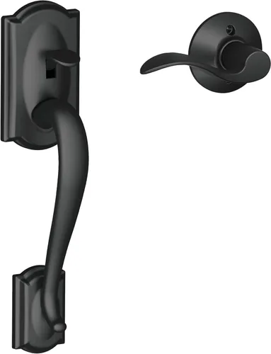 Vista 13 de SCHLAGE FE285 622 Acc CAM LH Juego de Manijas Mitad Inferior, Moldura Interior Camelot, Negro Mate