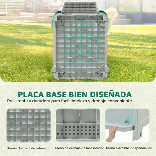 Vista 7 de YITAHOME Casa para perros de plástico para exteriores, resistente al agua, con tragaluz ajustable y base elevada para perros pequeños, medianos