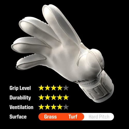 Vista 3 de T1TAN Clásico 1.0 Blanco Junior Guantes de Fútbol para Niños - Guantes de Portero para Arquero - Fútbol - Niños y Jóvenes