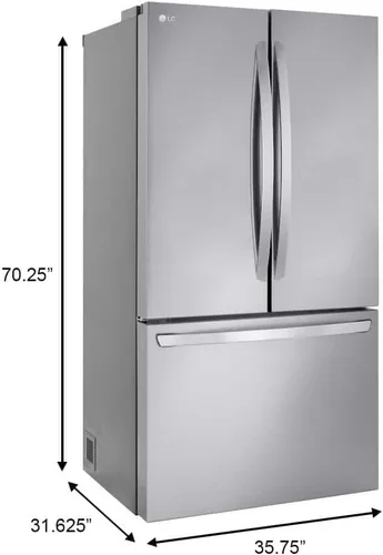 Vista 4 de LG LRFLC2706S Refrigerador inteligente con puerta francesa de 27 pies cúbicos en acero inoxidable