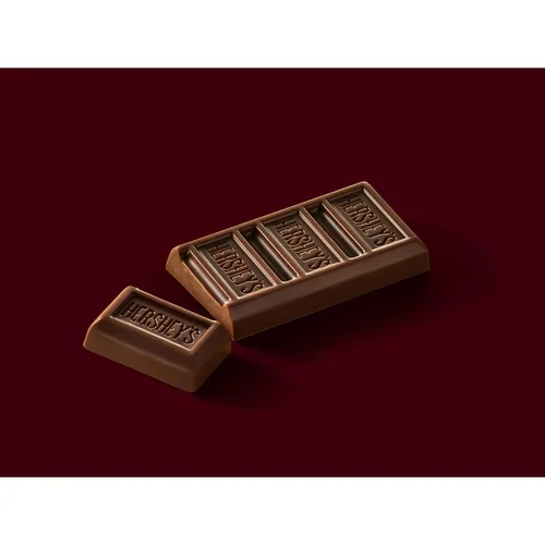 Vista 3 de HERSHEY'S Tamaño de bocadillo de chocolate con leche, barras de caramelo, 0.45 onzas (8 unidades)