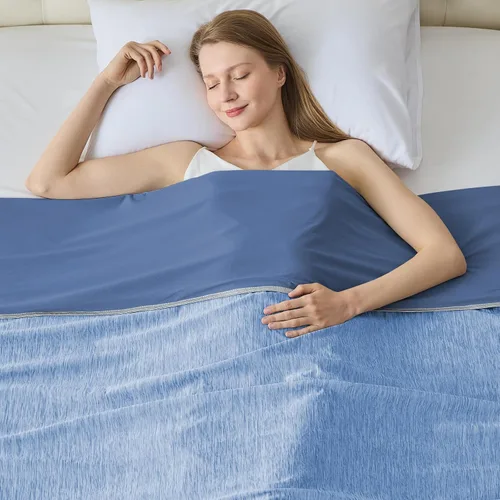 Vista 11 de Manta refrescante para durmientes calurosos tamaño individual 60"x80", manta de verano ultra fría que absorbe el calor para mantener el cuerpo