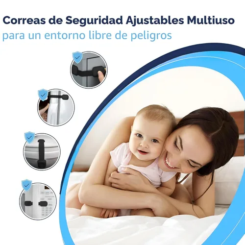 Vista 2 de La prueba del bebé me 6 cerraduras negras de la seguridad del niño, cerraduras del gabinete para la prueba del bebé