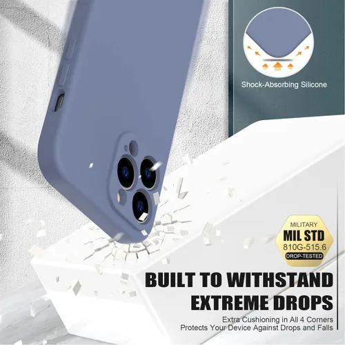 Vista 3 de Goodon Funda para iPhone 14 Pro Max con protector de pantalla y protección de lente de cámara, goma de gel de silicona suave a prueba de golpes