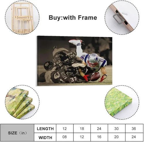 Vista 2 de fuyaozhishang Julian Edelman Art Posters 12x18inch(30x45cm) Frame