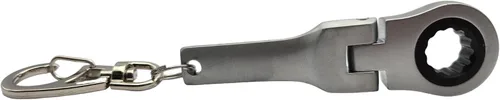 Vista 4 de GT/ Rotors Llave de trinquete de 10 mm con cabeza flexible, llavero con mosquetón