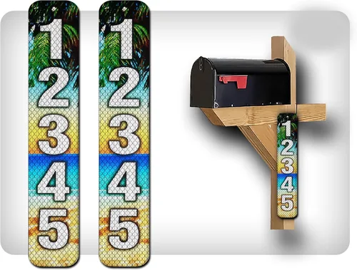 Vista 25 de Curb N Sign - Placas de números para buzón – 3 x 10 pulgadas hechas de aluminio reflectante de alta calidad – Números de buzón súper reflectantes
