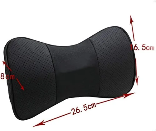 Vista 5 de 2 fundas de cuero para reposacabezas de automóvil, fundas de cojín para almohada (beige)